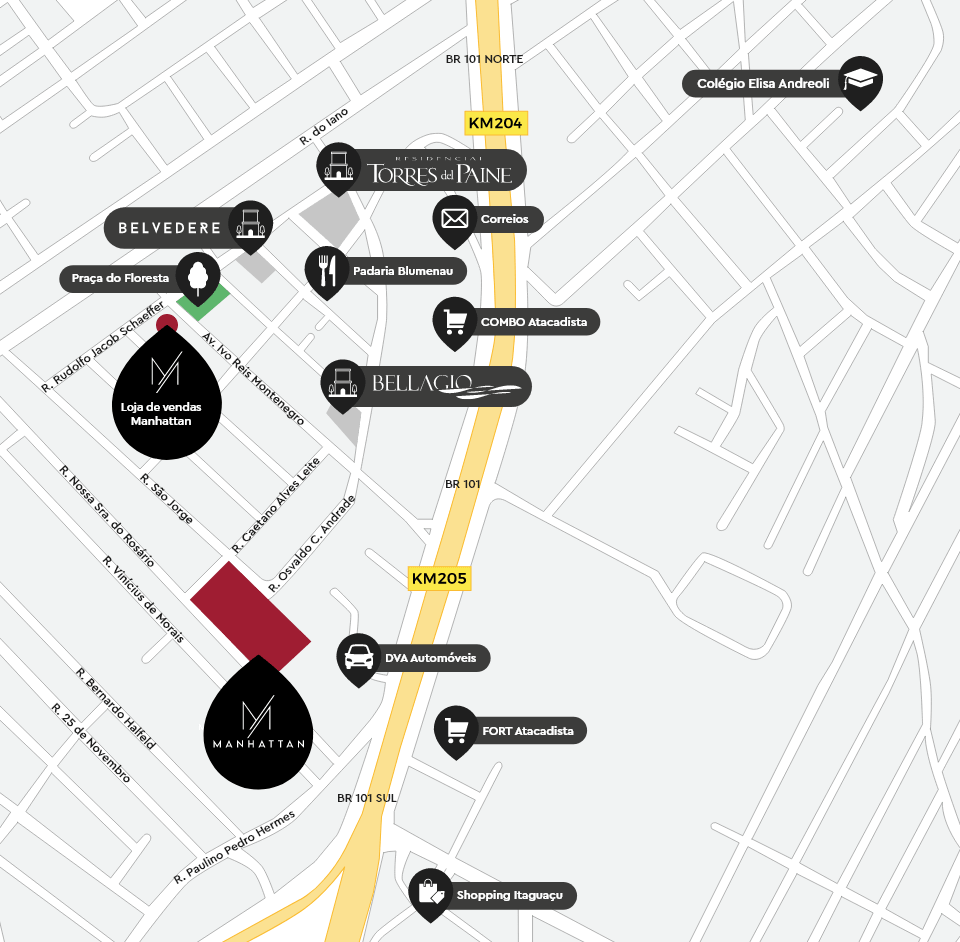 Manhattan - Cimes Construtora - Mapa